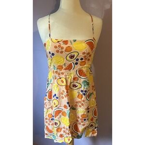 Pink Lilly Pink Summer Fruit Mini Dress Size Medium